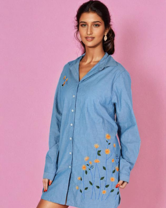 Long Shirt With Embroidery