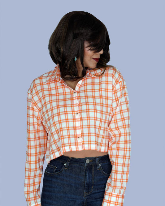 Orange / white Crush Crop Top