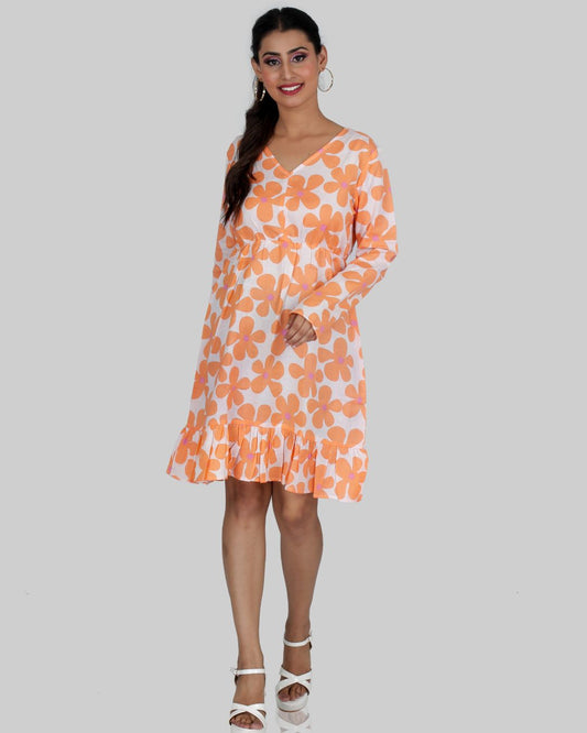 V Neck Dress in Flower print