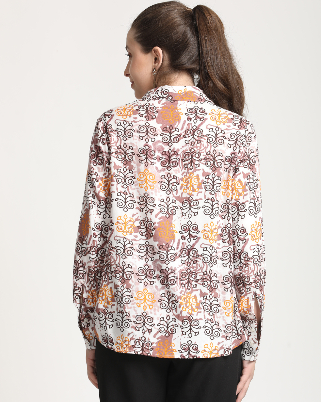 Long Sleeves Geometrical Print shirt