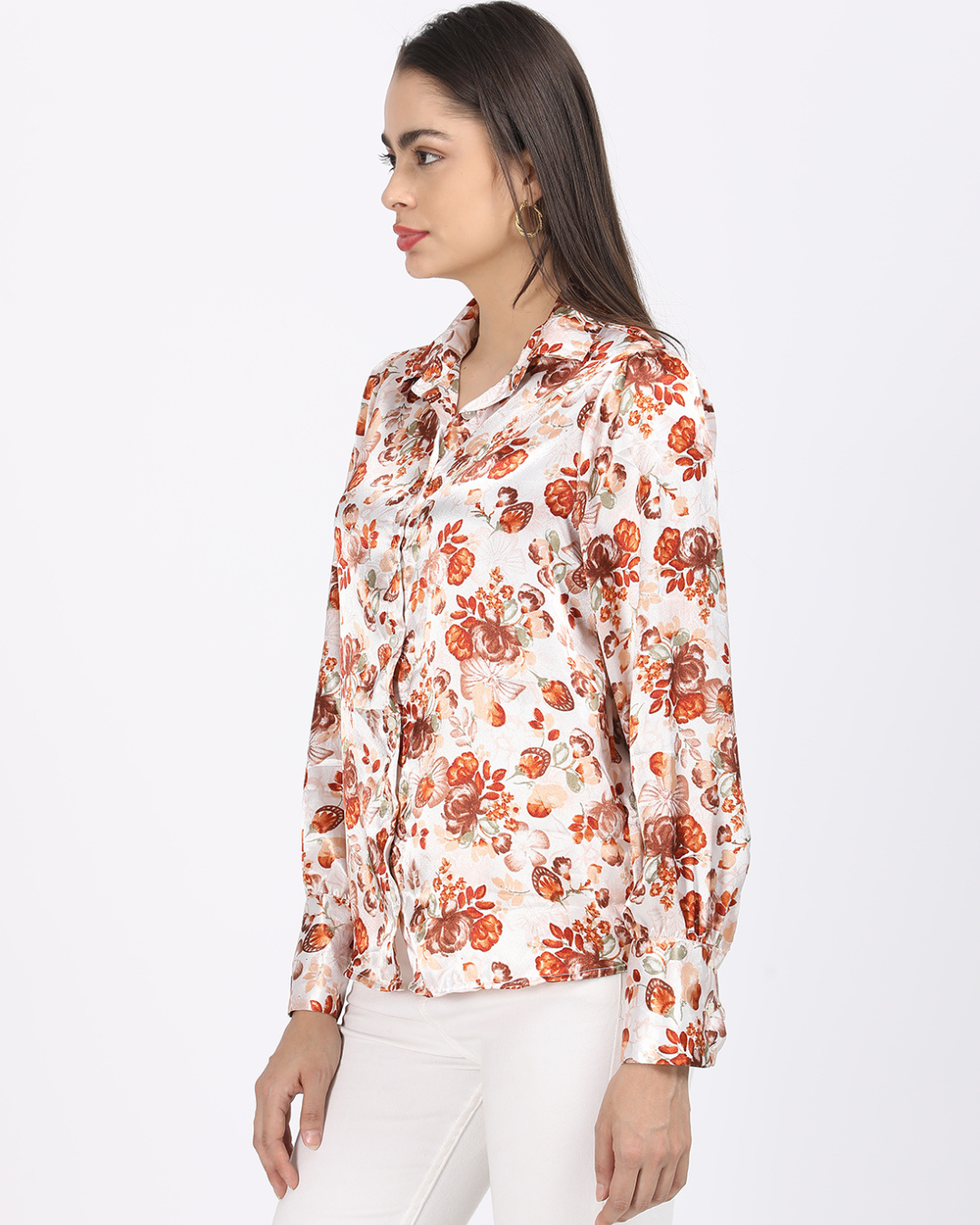 Satin Floral Printed shirt