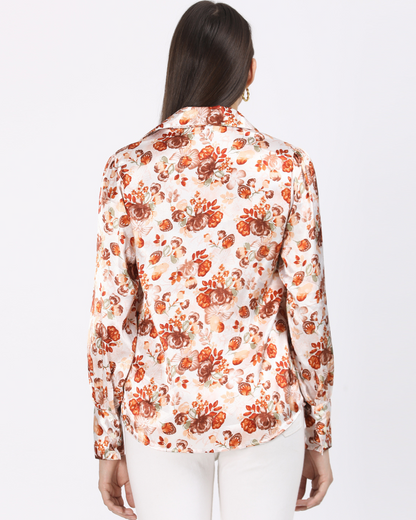 Satin Floral Printed shirt