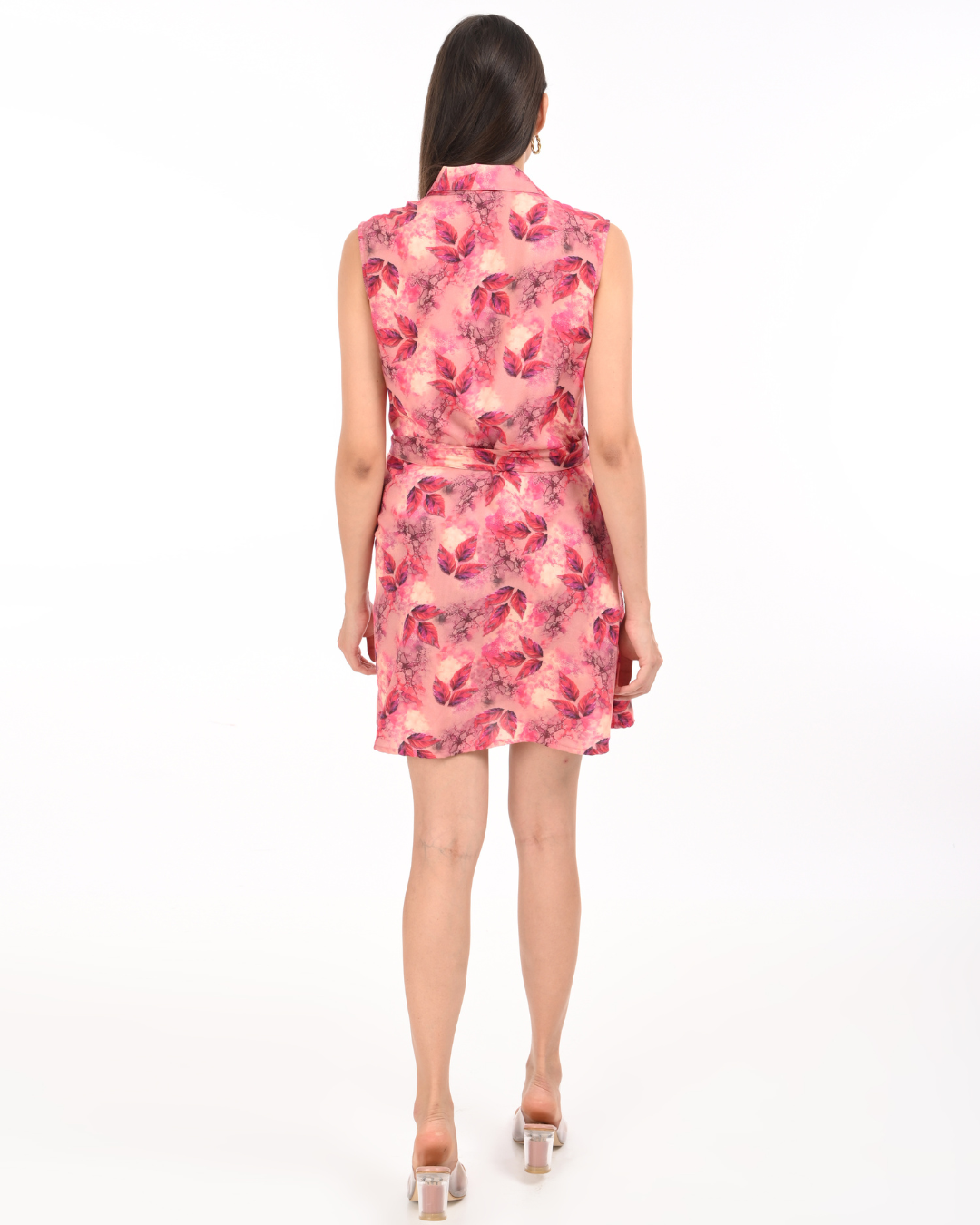 Blush Bloom Sleeveless Shirt Dress