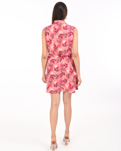 Blush Bloom Sleeveless Shirt Dress