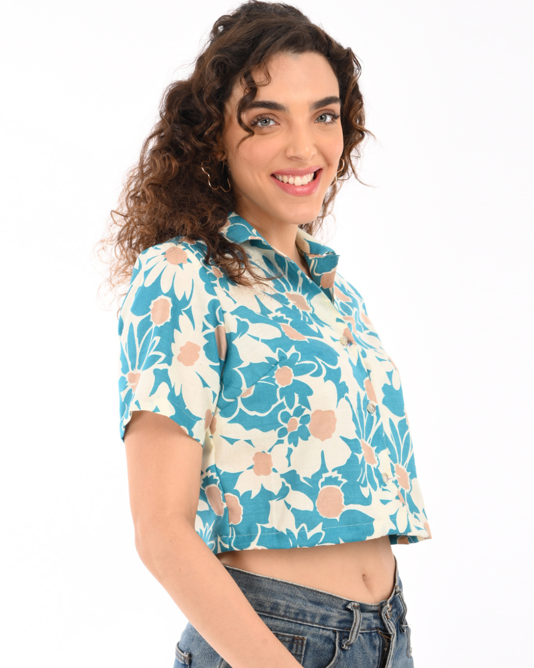Floral Frenzy Cotton Crop Top