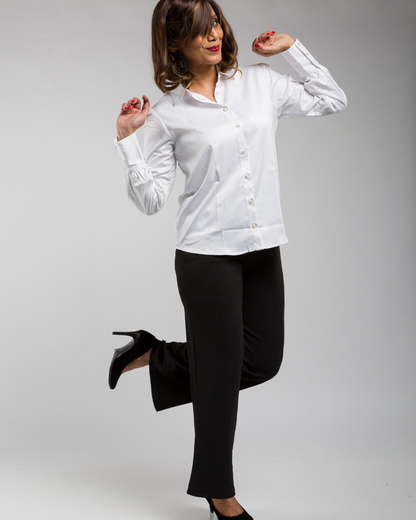 Timeless Elegance White Satin Perfection Shirt