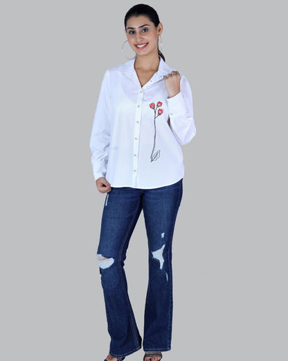 Cotton Long sleeve shirt with Embroidery