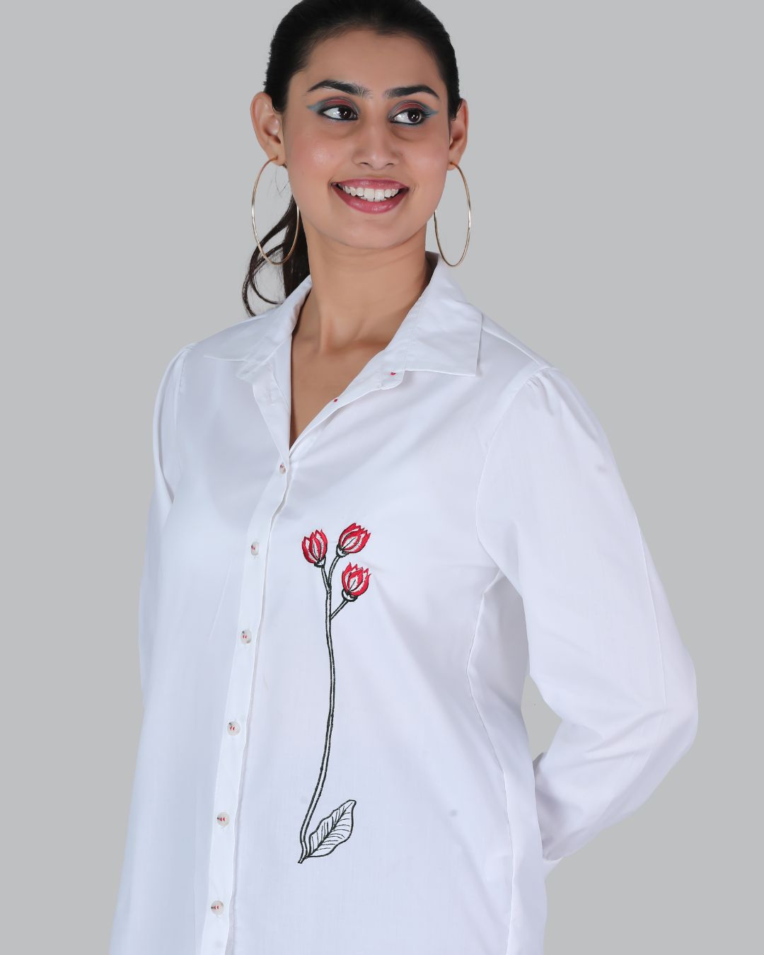 Cotton Long sleeve shirt with Embroidery