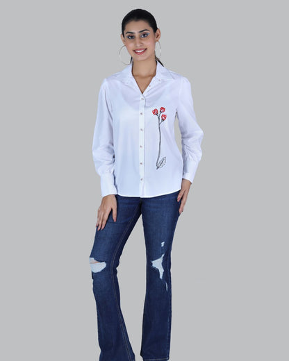 Cotton Long sleeve shirt with Embroidery