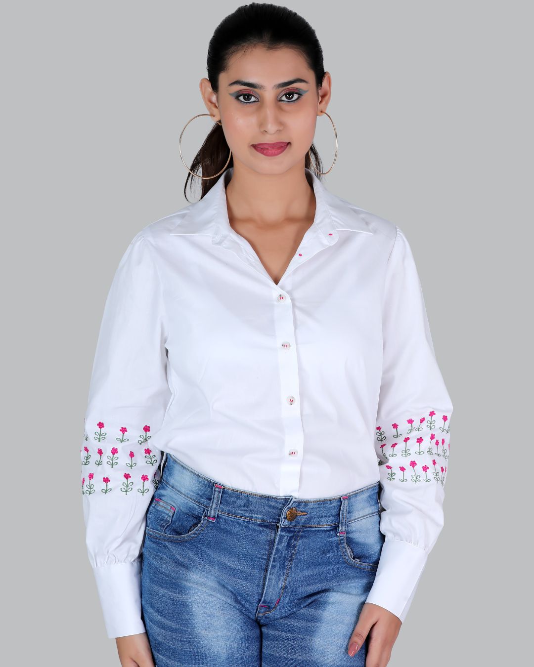 Cotton Long sleeve shirt with Embroidery