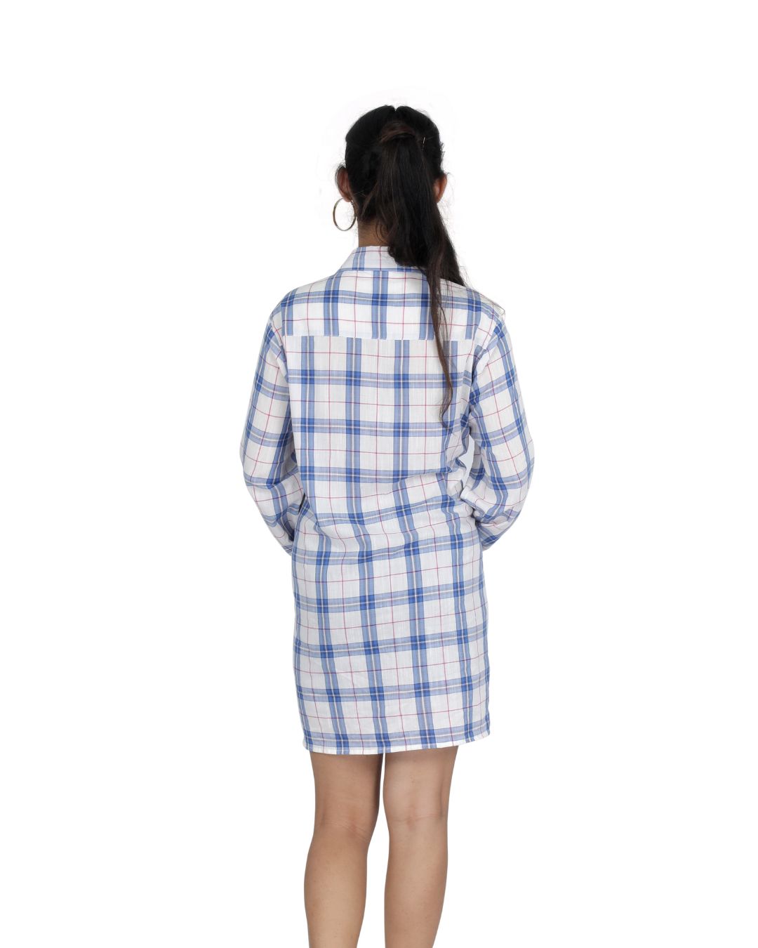 Check Dress with Long Sleeve