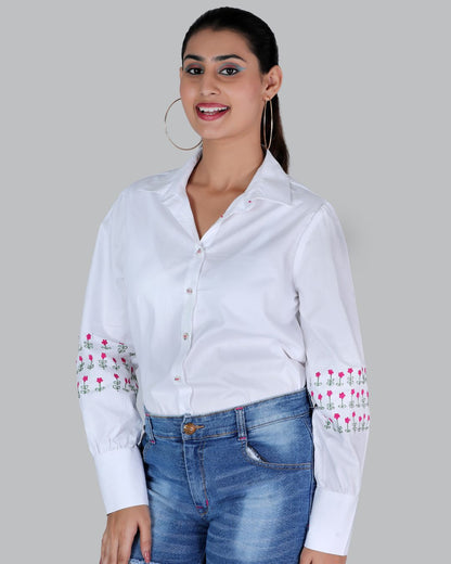 Cotton Long sleeve shirt with Embroidery