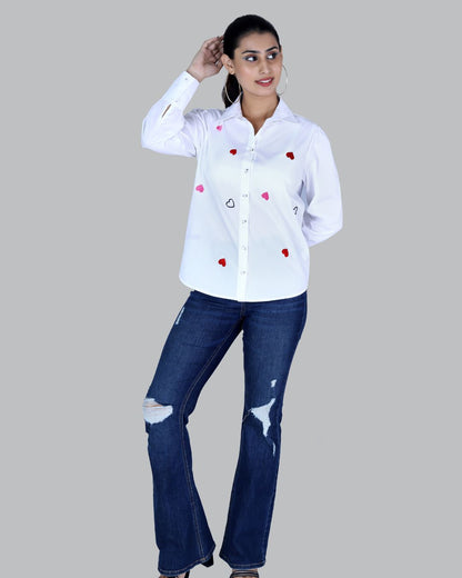 Cotton Long sleeve shirt with Embroidery