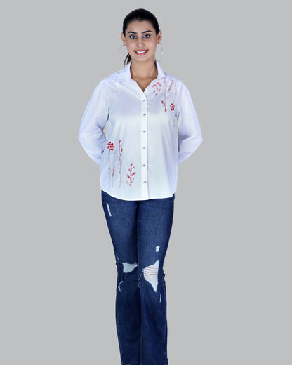 Cotton Long sleeve shirt with Embroidery