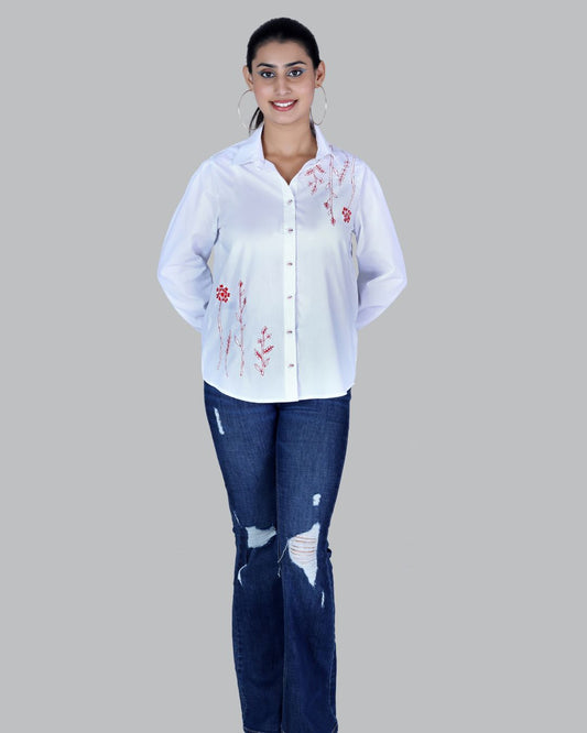 Cotton Long sleeve shirt with Embroidery