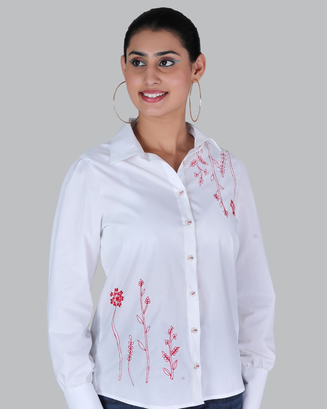 Cotton Long sleeve shirt with Embroidery