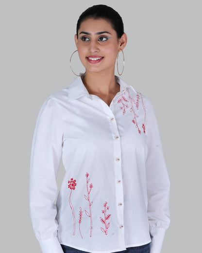 Cotton Long sleeve shirt with Embroidery