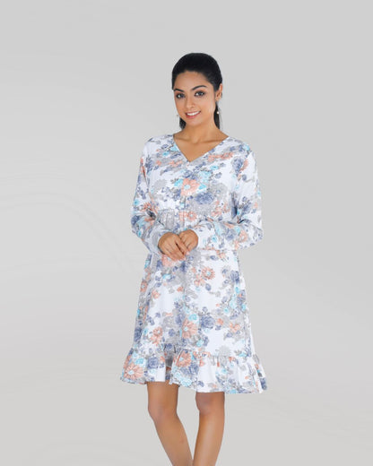 V Neck Dress in Floral print