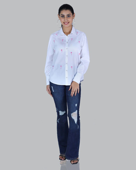 Cotton Long sleeve shirt with Embroidery