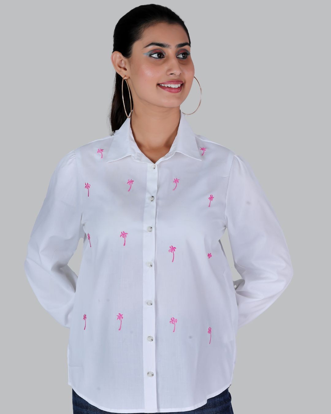 Cotton Long sleeve shirt with Embroidery