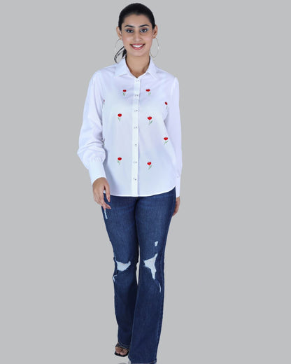 Cotton Long sleeve shirt with Embroidery