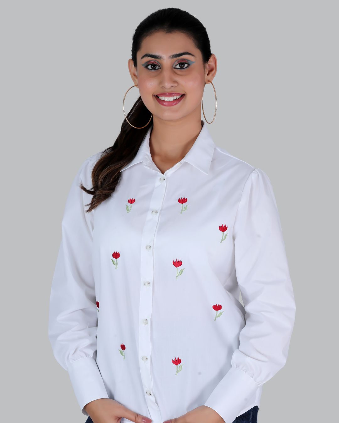 Cotton Long sleeve shirt with Embroidery