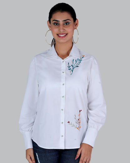 Cotton Long sleeve shirt with Embroidery