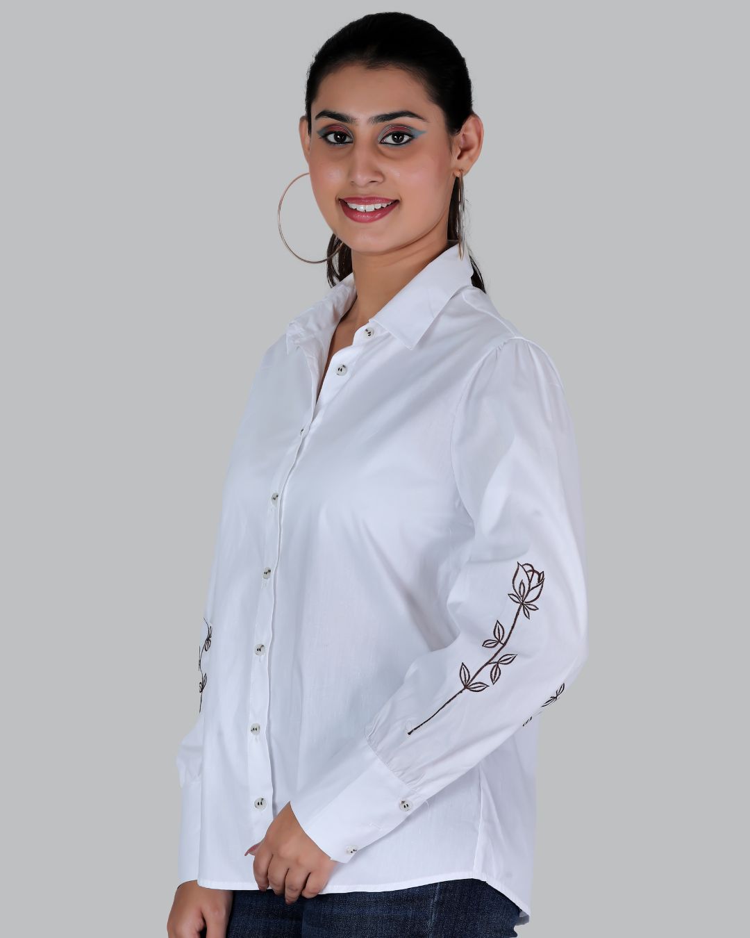 Cotton Long sleeve shirt with Embroidery