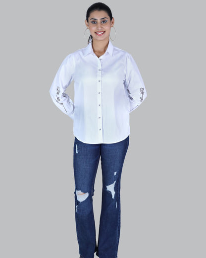 Cotton Long sleeve shirt with Embroidery