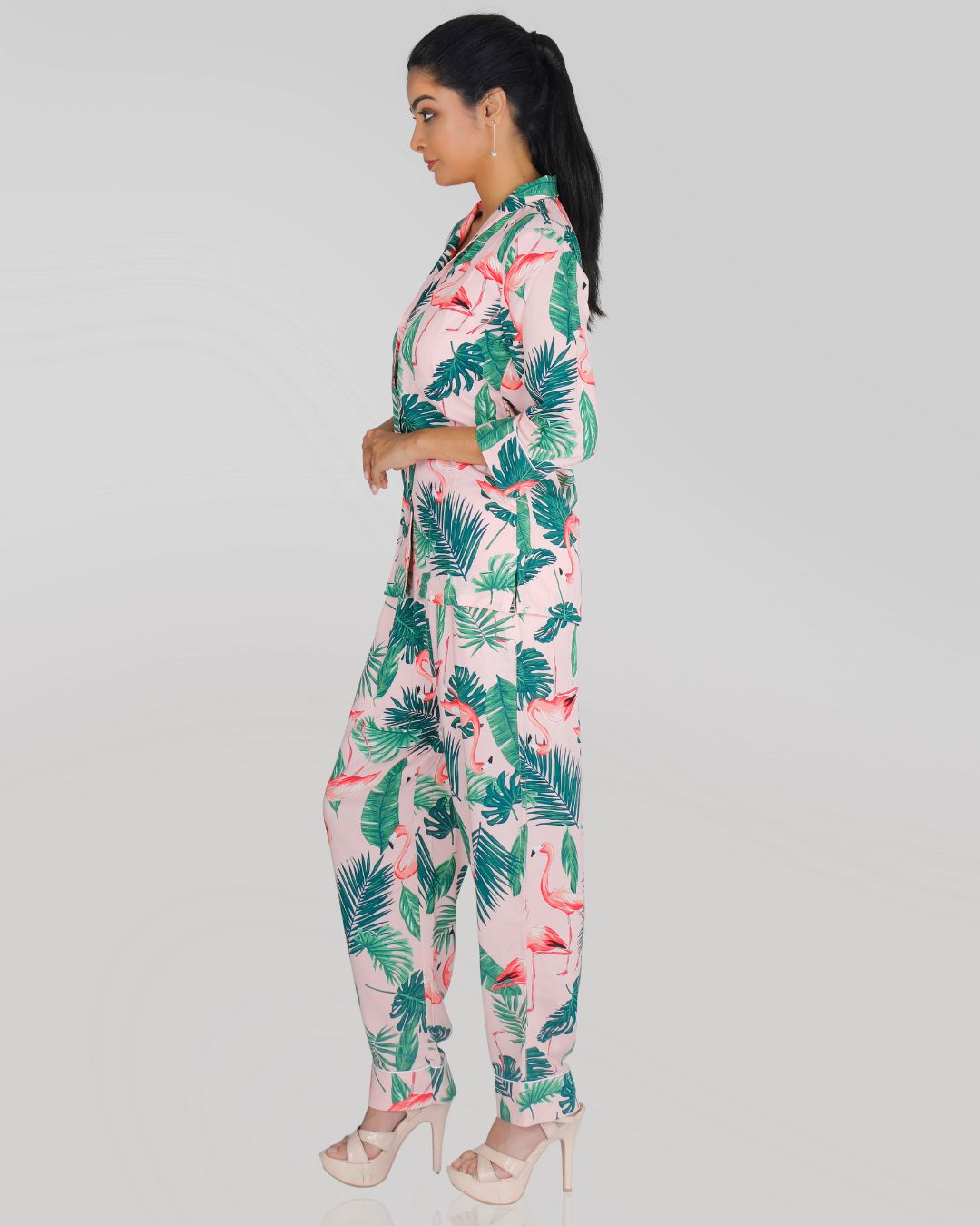 Co-ord Set in All over Flamingo Print