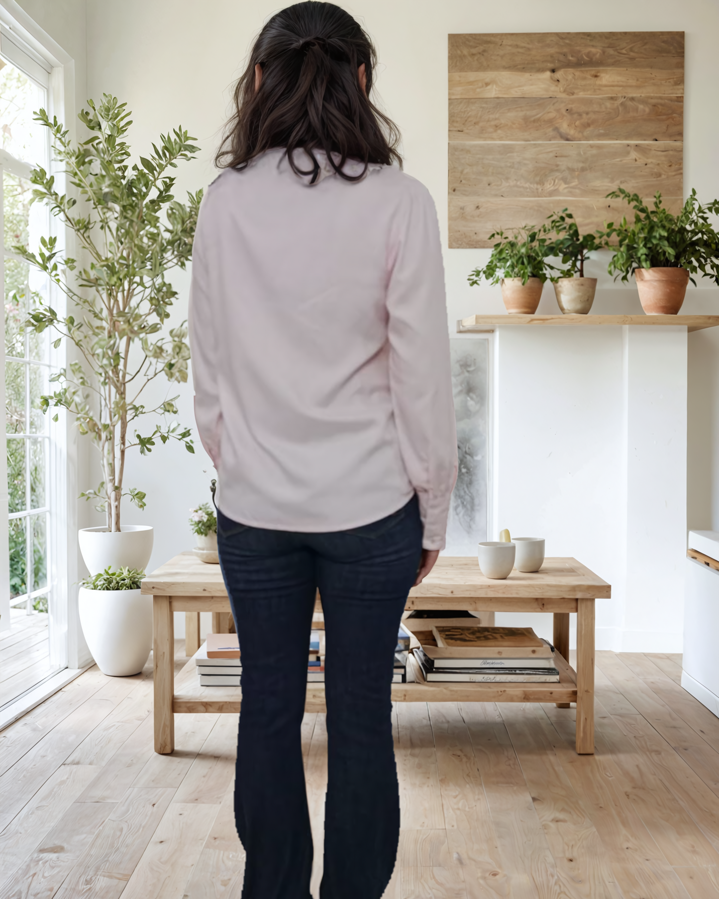 Floral chest embroidery shirt